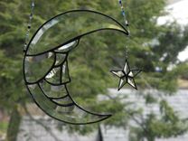 Beveled Stained Glass Moon Man And Star Light Catcher 1 small