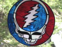 Stained Glass Panel The Grateful Dead-Inspired Steal Your Face 3 small