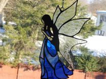 Medieval Fairy Stained Glass Light Catcher 4 small