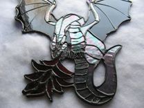 Deep Purple Stained Glass Fire-Breathing Dragon 3 small