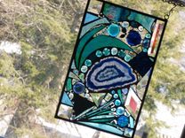 Stained Glass Mixed Media Abstract Window Panel 2 small