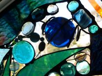 Stained Glass Mixed Media Abstract Window Panel 3 small