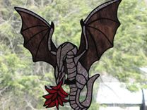 Fire-Breathing Dragon Stained Glass Art 1 small