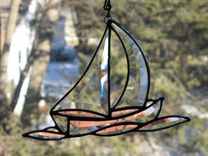 Stained Glass Beveled Sailboat On Waves 3 small