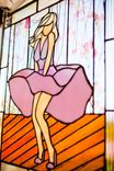 Stained Glass Panel With Iridized Marilyn Monroe Image 3 small