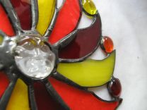 Moon Face And Sun Rays Stained Glass Art 2 small