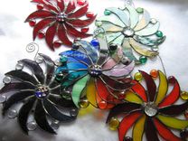 Moon Face And Sun Rays Stained Glass Art 3 small