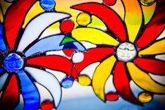 Moon Face And Sun Rays Stained Glass Art 5 small