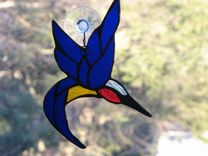 Ruby-Throated Hummingbird Stained Glass Light Catcher 1 small