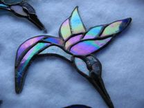 Ruby-Throated Hummingbird Stained Glass Light Catcher 3 small