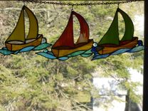 Stained Glass Sailboat Light Catcher 1 small
