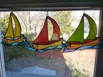 Stained Glass Sailboat Light Catcher 2 small
