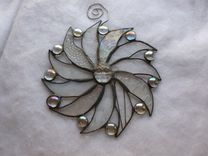Moon Face And Sun Rays Clear Glass Art 1 small