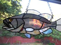 Steelhead Striper Large Mouth Bass Stained Glass Art 2 small