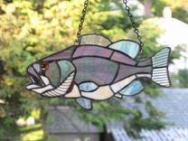 Steelhead Striper Large Mouth Bass Stained Glass Art 4 small