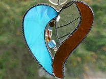 Multicolored Beaded Stained Glass Heart 3 small
