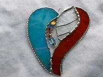 Multicolored Beaded Stained Glass Heart 4 small