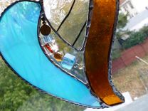 Multicolored Beaded Stained Glass Heart 5 small