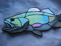 Striped Large Mouth Bass Stained Glass Art 1 small
