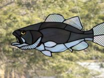 Striped Large Mouth Bass Stained Glass Art 2 small