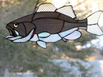 Striped Large Mouth Bass Stained Glass Art 4 small