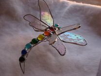Double Winged Stained Glass Dragonfly In Chakra Colors 1 small