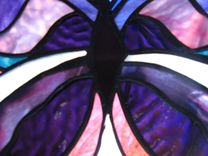 Stained Glass Butterfly In Purple And Teal 3 small