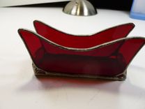 Custom Stained Glass Business Card Holder In Red 1 small