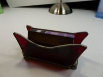 Custom Stained Glass Business Card Holder In Red 3 small