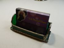 Stained Glass Business Card Holder In Green 3 small