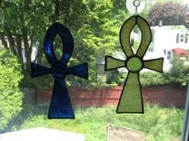Ankh Cross Stained Glass 2 small