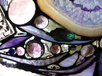 Amethyst-Colored Stained Glass Abstract Mixed Media Panel 4 small