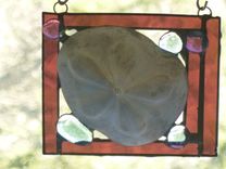 Stained Glass Abstract Mixed Media Art With Shell 3 small