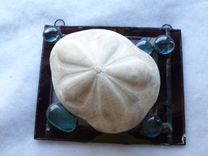 Stained Glass Abstract Mixed Media Art With Shell 2 small