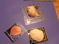 Stained Glass Abstract Mixed Media Art With Shell 1 small