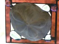 Stained Glass Abstract Mixed Media Art With Shell 4 small