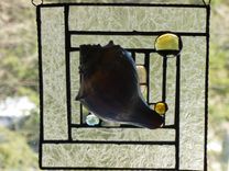 Stained Glass Abstract Mixed Media Art With Shell 1 small