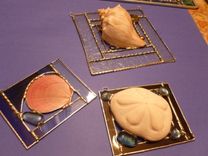 Stained Glass Abstract Mixed Media Art With Shell 3 small