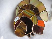Stained Glass Turkey Light Catcher 3 small