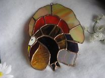 Stained Glass Turkey Light Catcher 4 small
