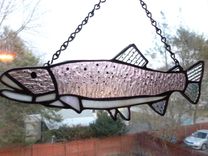 Iridescent Stained Glass Rainbow Trout 2 small
