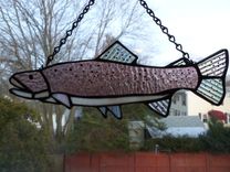 Iridescent Stained Glass Rainbow Trout 3 small