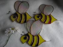 Stained Glass Garden Bee 1 small