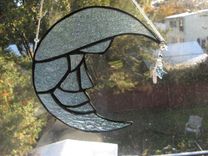Stained Glass Moon Light Catcher With Crystal Star Dangle 2 small