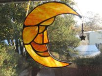 Stained Glass Moon Light Catcher With Crystal Star Dangle 3 small
