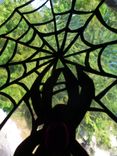 Iridescent Spider In Web Stained Glass Panel 2 small