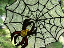 Spider On A Web Stained Glass Panel 1 small