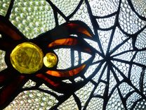 Spider On A Web Stained Glass Panel 3 small