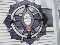 Stained Glass Lotus Flower Panel In Purple 1 small