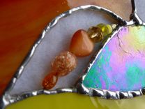 Colorful And Iridescent Stained Glass Heart With Beads And Crystals 1 small